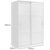 Core Living White Morana 1 Shelf Sliding Doors Wardrobe