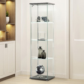 Core Living West 4 Tier Glass Display Cabinet with LED