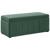 Core Living Beryl Velvet Storage Ottoman Bench