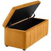 Core Living Beryl Velvet Storage Ottoman Bench