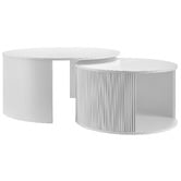 Core Living 2 Piece Caleigh Round Nesting Coffee Table Set
