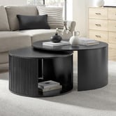 Core Living 2 Piece Caleigh Round Nesting Coffee Table Set