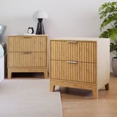 Core Living Decoris 2 Drawer Ribbed Bedside Tables