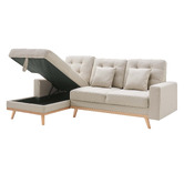 Core Living Curtis 3 Seater Double Sofa Bed with Chaise