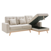 Core Living Curtis 3 Seater Double Sofa Bed with Chaise