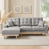 Core Living Curtis 3 Seater Double Sofa Bed with Chaise