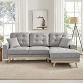 Core Living Curtis 3 Seater Double Sofa Bed with Chaise