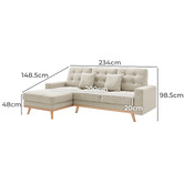Core Living Curtis 3 Seater Double Sofa Bed with Chaise