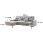 Core Living Curtis 3 Seater Double Sofa Bed with Chaise