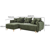 Core Living Thomas 3 Seater Double Sofa Bed with Left Chaise