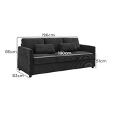 Core Living Saule 3 Seater Corduroy Sofa