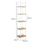 Core Living Alliya II 5 Tier Bookshelf