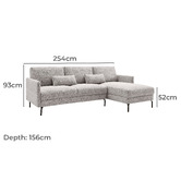 Core Living Alaba 3 Seater Upholstered Sofa with Right Chaise