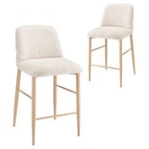 Core Living 65cm Beige Elara Chenille Bar Stools