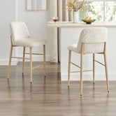 Core Living 65cm Beige Elara Chenille Bar Stools