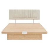 Core Living Natural Merida Gas Lift Storage Queen Bed Frame