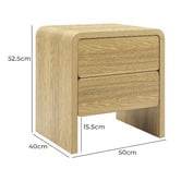 Core Living Mina 2 Drawer Bedside Table