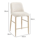 Core Living 65cm Beige Elara Chenille Bar Stools