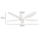 Core Living Winona 132cm AC Low Profile Smart Ceiling Fan with Remote Control