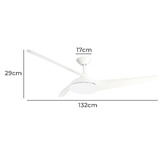 Core Living Kalina 132cm Smart Ceiling Fan with Remote Control
