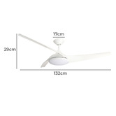 Core Living Kalina 132cm Smart DC Ceiling Fan with Remote Control &amp; LED Light
