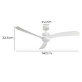 Core Living Murray 142cm Smart Ceiling Fan with Remote Control &amp; LED Light