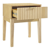 Core Living Mossveil Pine Wood Bedside Table