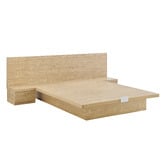 Core Living Altherin Gas Lift Queen Bed Frame with Bedside Tables