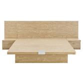 Core Living Altherin Gas Lift Queen Bed Frame with Bedside Tables