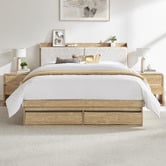 Core Living Brindle Gas Lift Storage Queen Bed Frame