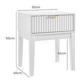 Core Living Mossveil Pine Wood Bedside Table