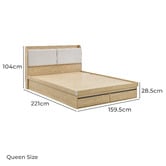Core Living Brindle Gas Lift Storage Queen Bed Frame