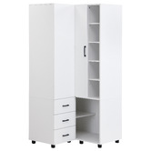 Core Living Edna 3 Drawer Corner Wardrobe