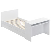 Core Living Alena Single Bed Frame with Built-In Bed End Desk and Drawers