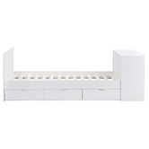 Core Living Alena Single Bed Frame with Built-In Bed End Desk and Drawers