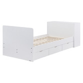 Core Living Alena Single Bed Frame with Built-In Bed End Desk and Drawers