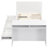 Core Living Alena Single Bed Frame with Built-In Bed End Desk and Drawers