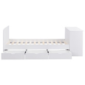 Core Living Alena Single Bed Frame with Built-In Bed End Desk and Drawers