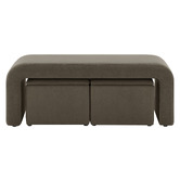 Core Living 3 Piece Avalon Velvet Bench &amp; Storage Ottoman Set