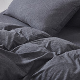 Violette Casa Black Wonder Jersey Cotton Quilt Cover Set