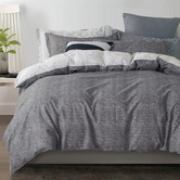 Violette Casa Grey Noah Cotton Quilt Cover Set