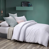 Violette Casa White Wonder Jersey Cotton Quilt Cover Set