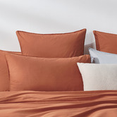 Violette Casa Brick Ava Vintage Washed Cotton Quilt Cover Set