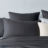 Violette Casa Charcoal Ava Vintage Washed Cotton Quilt Cover Set