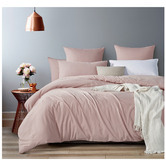 Violette Casa Pink Ava Vintage Washed Cotton Quilt Cover Set