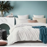 Violette Casa White Ava Vintage Washed Cotton Quilt Cover Set