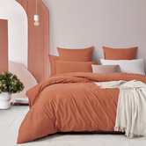 Violette Casa Brick Ava Vintage Washed Cotton Quilt Cover Set