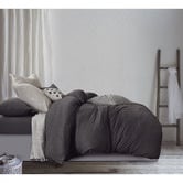 Violette Casa Black Wonder Jersey Cotton Quilt Cover Set
