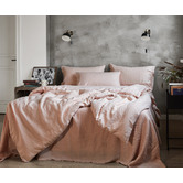 Violette Casa Pink Clark French Linen Quilt Cover Set