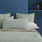 Violette Casa Sage Quilted Violette Casa Microfibre Coverlet Set